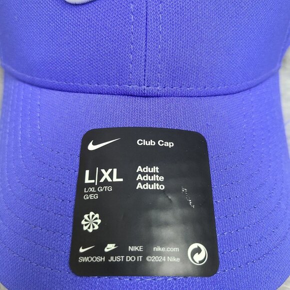 Nike Hat Mens Adjustable Dri FIT Club Cap Structured Swoosh Jade Marine Blue - Picture 4 of 10